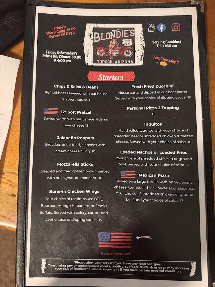 Blondies | Bar & Grill - Route 66 Menu image 4